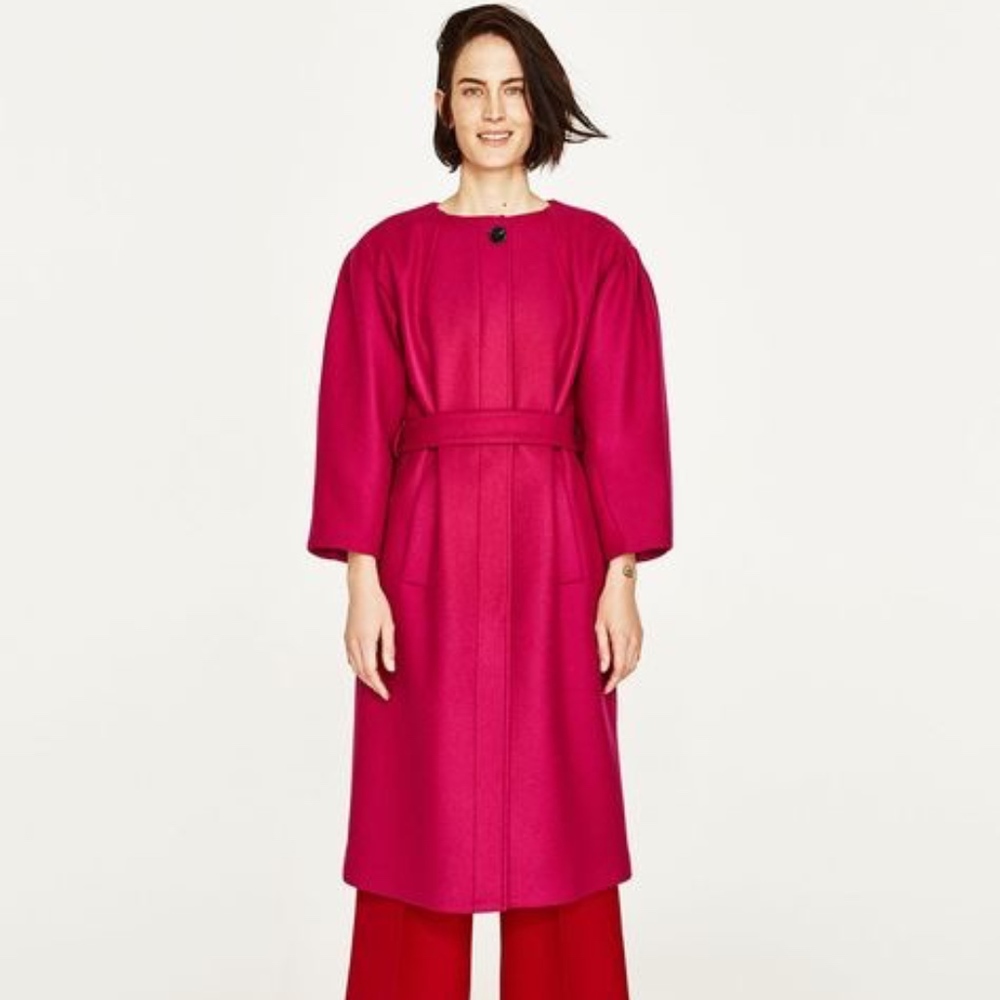 ZARA FUCHSIA COAT WITH FULL SLEEVES